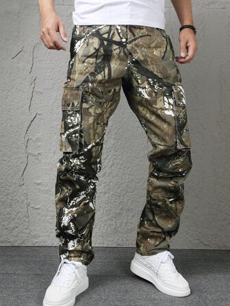 Teen Boy Allover Print Straight Leg Jeans Pants