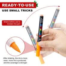 12/24/36/48/60/80 colores Juegos de rotuladores de punta blanda de acrílico líquido directo profesionales con gran capacidad de relleno como regalo de Navidad para madera, rocas, calabazas, tela, vidrio, plástico, cerámica, manualidades, Pascua, grafiti, creación artística, que no se desvanece en papel, de vuelta al colegio - Negro - Ver 4