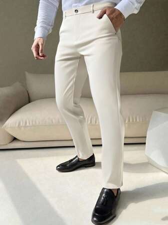 超薄西装裤男士透气柔软直筒休闲长裤宽松简约男