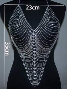 奢华水晶多层流苏胸链身体饰品 - 身體鏈 - 查看 2