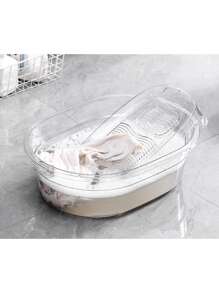 Transparent PET Laundry Tub With Detachable/Non-Detachable Washboard, Non-Slip Base Free Wall Hook - Scrubbing Basin For Efficient Clothes Washing, Suitable For Households Back To School