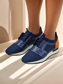 Women's Sports Sneakers Fabric - Blue - View 2