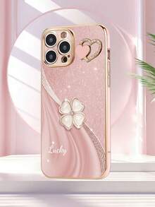 1 个粉色 TPU 电镀心形图案手机壳和 1 个粉色电镀水钻心形手机壳，兼容 Apple/Android/OPPO 手机，适用于 16 Pro Max、 15 Pro Max、A52 4G、A31 4G、A23、Redmi Note 11 Pro 4G、Redmi Note 12 4G、OPPO A54、A14、A54 - 彩色 - 查看 5