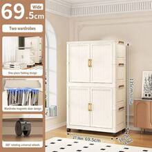 Large Capacity Folding Wardrobe, Multi-Layer Kids Baby Clothes Storage Cabinet, Home Clothing Organizer Box - Multicolor - View 28