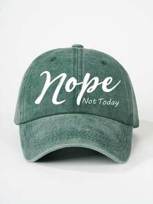 1pc Printed "NOPE" Adjustable Washed Baseball Cap, Adult Size, Casual Sun Protection Hat Suitable For Spring Autumn Travel, Versatile Youth Y2K Style Sun Hat - Baseball Cap - View 15