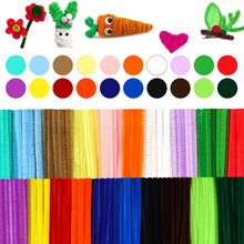 201pcs Pipe Cleaner Craft Set, Includes 200pcs Pipe Cleaners And 1pc Glue Stick, Bulk Pipe Cleaners Craft Supplies For DIY Art & Creative Crafts Decoration - 彩色 - 查看 53