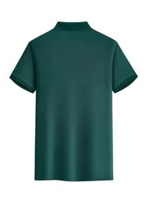 En stock, disponible en varios colores, camisa polo casual de negocios de verano ligera, camiseta deportiva de manga corta, camiseta interior de color liso para hombres, camiseta con botones en contraste