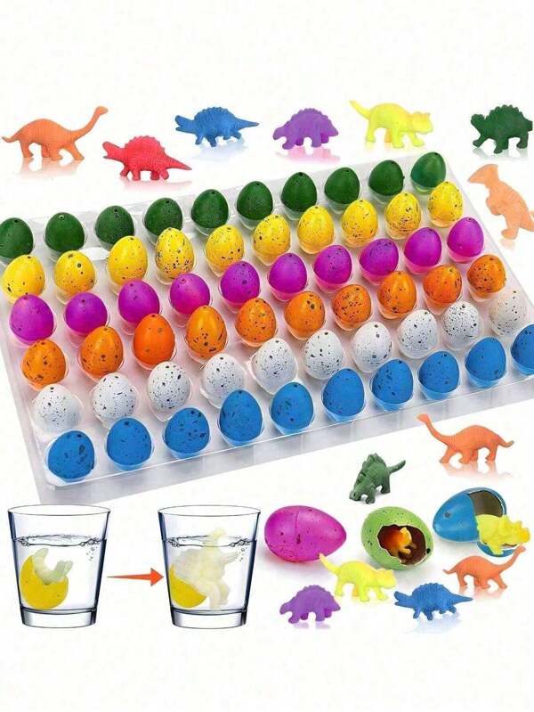 6/10/20/60pcs Colorful Growing Dinosaur Eggs, Novel Dinosaur Toys That Can Grow Bigger When Dissolved In Water [Random Colors] Party Favors, Birthday Gifts