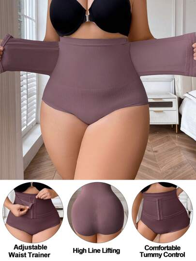 Bragas modeladoras para mujer de talla grande con cierre frontal y cintura alta, lencería moldeadora con efecto plano en el vientre, levantador de glúteos, control de abdomen y body shaper, ropa interior moldeadora