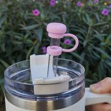 4pcs/2pcs Straw Covers Cap Reusable Silicone Straw Toppers Compatible With Stanley Cup Spill Leak Stopper Splash Dust Proof Straws Cover(Random Color)