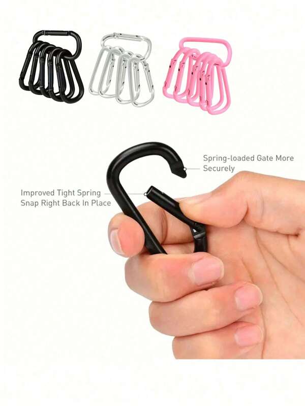 6pcs D-Shaped Premium Aluminum Alloy Carabiners - Accessory & Keychain Carabiners For Outdoor Climbing, Backpacking, And Daily Wear - , Lightweight, And Versatile For Men And Women Backpack For School