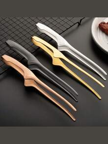 Korean Stainless Steel Grill Tongs, Kitchen Grill Steak Tongs, Baking Bread Tongs, Slender Chuck Rounded And Easy To Clamp, Comfortable Handle, One-Piece Molding, Multi-Function Steak Tongs Kitchen Tools, Extended Length Suitable For Hot Pot And Buffet Service