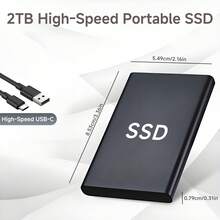 RUSHBGM 2TB Portable External SSD | USB 3.0 | Ultra-Fast File Transfer | Low Power Consumption | Sleek Black Design | Compatible With Laptops, Desktops & OTG Devices - màu đen - Xem 2