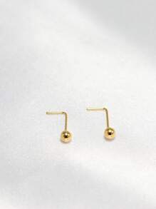 1 pieza Anillo de nariz de plata de ley 925 en forma de L con Top de bola de 3mm, joyería para perforación de la nariz adecuada para mujeres y hombres