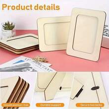 Set de 21 piezas de kit de manualidades para pintar marcos de fotos DIY, artesanía manual de madera DIY, productos colaborativos para parejas y familias. Un gran regalo de cumpleaños que incluye 5 marcos de fotos de madera sin terminar, 12 rotuladores de acuarela miniatura y 4 pegatinas de diamantes de cristal para marcos de fotos DIY - Adecuado para todas las estaciones y festividades.