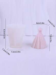 1pc New Silicone Wedding Dress Candle Mold, DIY Holiday Gift Wax Candle Plaster Decor Silicone Mold