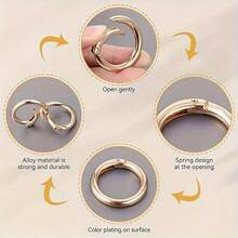 5/8 件弹簧 O 形环圆形按扣，DIY 配件弹簧钥匙圈，适用于钥匙扣、包、钱包、手提包和宠物牵引绳