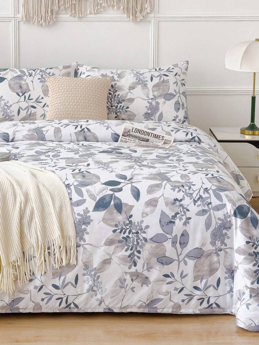 Juego de funda de edredón de microfibra suave con patrones florales - Mejor juego de ropa de cama de 2/3 piezas para edredón/edredón - Incluye 1 funda de edredón y 1/2 fundas de almohada - Económico y de alta calidad para cama individual, matrimonial, queen y king