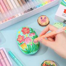 24/36/54/72 Color Highly Attractive Flash Special Effect Painting Pen Set, DIY Fluorescent Pen Color Painting Pen Set, Large Ink Volume, 1mm Ballpoint Pen Tip, Painting Graffiti Handbook Writing Stackable Color, Used For Painting Graffiti Outline Coloring Manual Decoration Greeting Card Writing, Suitable For Daily Gift Giving, Back To School Season