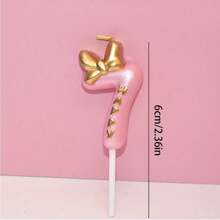 1pc/10pcs Number 0-9 Cute Bowknot Birthday Number Candle B Oys G Ilrs Cake Decor Digital Candles Topper Cupcake Party Decoration Supplies