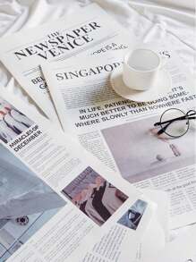 2Pcs/Set Ins Style Simple Newspaper,English Newspaper Photography Props Fashion Clothing Home Decor Food Photography Background Props,Perfect For Decorating Rooms And Bedrooms,Room Decor,Fall Decor