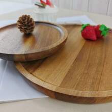 Versatile Round Wooden Tray, Made Of Rosewood, Suitable For Kitchen, Dining Room, Dining Table Tray, For Coffee, Tea, Cake, Cheese, Bread, Home And Kitchen Decor, Ideal Gift For Christmas, Halloween, Valentine's Day, Thanksgiving