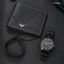 Zestaw 3 sztuk męskich nowatorskich wielofunkcyjnych portfeli o dużej pojemności wysokiej jakości, idealny romantyczny prezent, jednolity kolor skórzany portfel męski PU, modny na każdą porę roku, prezent świąteczny o dużej pojemności z wieloma przegródkami na karty, styl biznesowy casual, prezent urodzinowy, prezent na ukończenie szkoły, prezent na dzień ojca