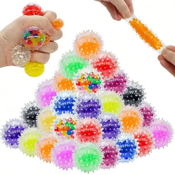 2/5/10 peças bolas antiestresse pontiagudas, brinquedos para apertar e esticar, brinquedos coloridos para adultos - bola antiestresse pontiaguda, bolas de apertar e apertar para lembrancinhas de festa, enchimento para sacolas de presente, enchimento de pinhata, estilos e cores aleatórios
