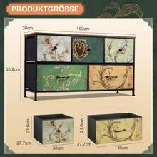 Cómoda con 5 cajones de tela