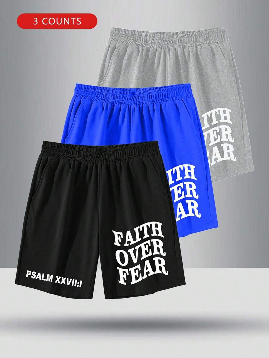 3pcs Youth Summer Casual, Outdoor, Versatile, Comfortable Shorts Set