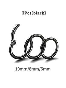 1/3/6/9/15Pcs Titanium Hinged Segment Nose Ring Open Small Septum Piercing Nose Earrings Women Men Ear Nose Piercing Body Jewelry Suitable For Daily Life, Festivals, Parties, And Dances - Classic Colors - View 10