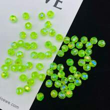 200 peças de contas transparentes de canto AB coloridas de 6 mm com furo reto em acrílico, acessórios de contas para DIY de colar, pulseira, brincos, joias e suprimentos de artesanato de contas