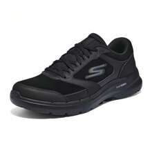 Skechers GO WALK 6 Herren Slip-On Lässig atmungsaktive Walkingschuhe, Schnürung Mesh Komfort Weiche Sohle Laufschuhe, graubraun