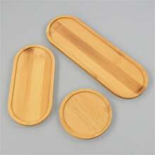 Multi Bamboo Tray Wood Saucer Flower Pot Tray Cup Pad Coaster Plate For Kitchen Decorative Plate Creative Coaster Coffee Cup Mat