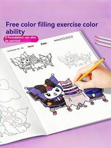 Sanrio 1 Peça Caderno de Esboços de Rastreamento Infantil Sanrio, Caderno de Desenho de Linha de Desenho Animado, Álbum de Pintura de Esboço Simples para Iniciantes (Alguns Padrões Podem Ser Enviados Aleatoriamente), Presente de Halloween, Presente de Natal