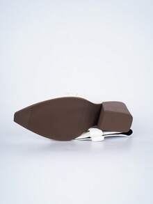 Women's Fashion Western Style White PU Leather Embroidered Chunky Heel Mid-Calf Boots, Pointed Toe Slip-On Classic Straight Shaft Boots, Suitable For Indoor, Outdoor, Party, Fit For Retro, Sexy, Casual, Elegant Styles - White - View 5