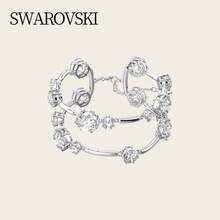 Swarovski Constella Double Circle Bracelet Women's Round Cut White Rhodium Plated 5638697 - White - View 6