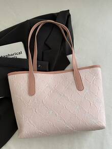 Túi xách nữ mới, kiểu dáng retro thời trang họa tiết da báo, dung tích lớn. Khóa kéo, túi đeo vai tối giản nhẹ nhàng. Thích hợp cho sử dụng hàng ngày, đi làm, đi học và sinh viên. - Hồng - Xem 5