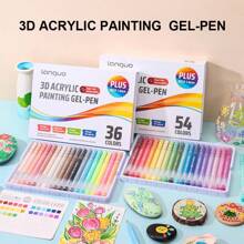 24/36/54/72 Color Highly Attractive Flash Special Effect Painting Pen Set, DIY Fluorescent Pen Color Painting Pen Set, Large Ink Volume, 1mm Ballpoint Pen Tip, Painting Graffiti Handbook Writing Stackable Color, Used For Painting Graffiti Outline Coloring Manual Decoration Greeting Card Writing, Suitable For Daily Gift Giving, Back To School Season