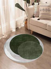 1pc Velvet Material Luxurious Geometric Round Pattern Printed Throw Blanket, Machine Washable, Suitable For Study, Bedroom, Living Room And More Scenarios. (Wrinkles May Occur Due To Factory Packaging, Just Low-Temperature Iron The Product To Restore Flatness After Receiving)