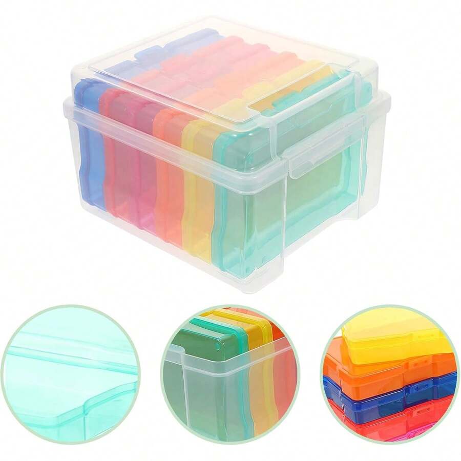 NetHong Photo Storage Box Crafts Storage Clear Colour Container Photographs 5"X7" Big