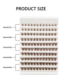 120pcs D-Curl Natural Brown 3D Fluffy False Eyelashes, Soft Material, Individual Lash Extension, Ideal For Daily Makeup And Special Occasions - D - View 4