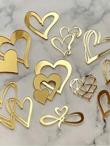 Random 5/10/20pcs, MINI Heart Acrylic Cake Topper Birthday Valentine's Day Cake Decoration Wedding Cake Side Acrylic Cake Insert, Dessert Table Dress Up Supplies, Cake Decor Supplies, Baking Decor Supplies, Party Decor Supplies