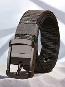 1 pièce Ceinture décontractée unisexe réversible à double face en polyester (polyamide) nylon avec contraste de couleurs simple, toutes saisons