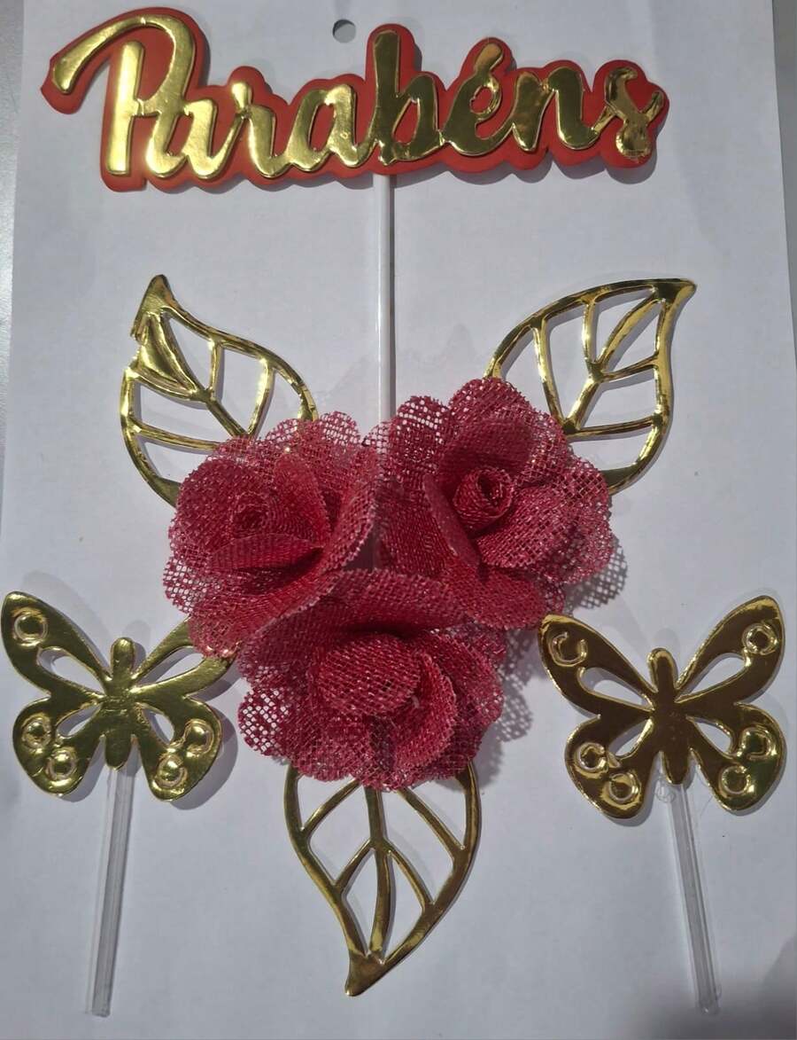 Congratulations Cake Topper Kit - Unit - Rojo - Ver 1