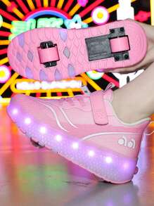 Klassisch, modisch, cool und bequem LED aufladbare blinkende Rollschuhe, geeignet für Teenager und Erwachsene, Lässig und schnelles Rollerskaten