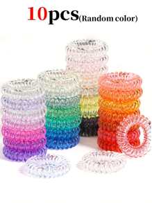 100/50/30/20/10pcs Candy Color Mini Small Spiral Hair Ties, High Elasticity Hair Scrunchies For Ponytail, Buns, Daily Hair Accessories