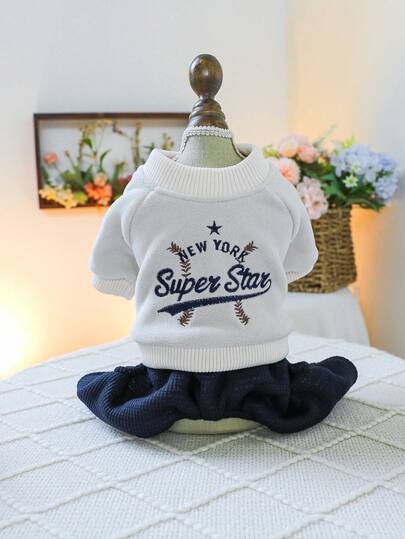 1pc Pet Clothes, Stylish Casual Cute Outfit For Small Dogs & Puppies, Comfortable Sports Suit