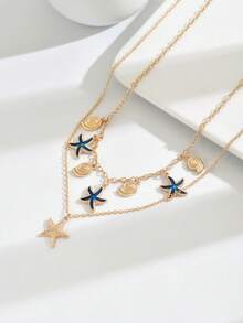 1 chiếc vòng cổ mặt vỏ sò và ốc xà cừ theo chủ đề đại dương sáng tạo, thích hợp đeo hàng ngày - Nhiều màu - Xem 3