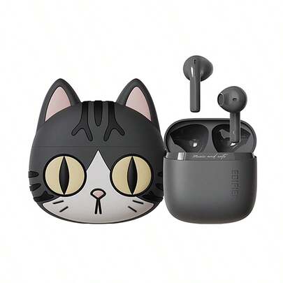EDIFIER Zero Bluetooth Earphones, Comfortable Semi-In-Ear, Limited Edition (Meow Series), 13mm Large Driver Unit, 28h Long Battery Life, IP54 Water Resistance, Bluetooth 5.3 (American Shorthair).
